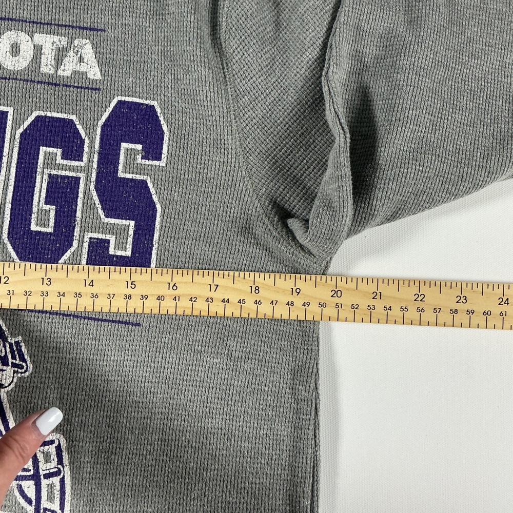 NFL Team Apparel Minnesota Vikings Waffle Knit Thermal Long Sleeve Men's Size L - Picture 6 of 8
